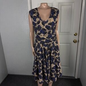 Effie's Heart Women's Dress M Rainy Day Pockets Umbrella Cotton Stretch I3-13